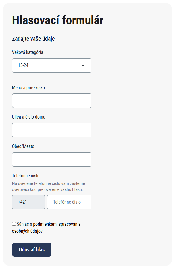 Extended voting form