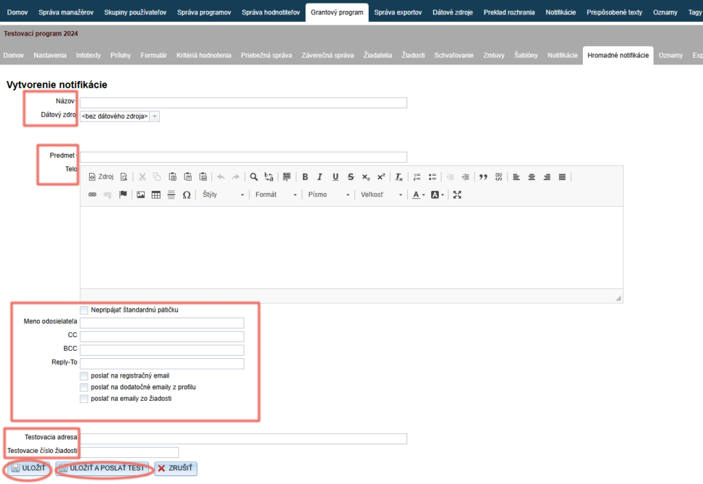 Bulk notification editor