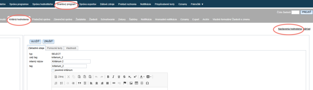 Link to the evaluation settings
