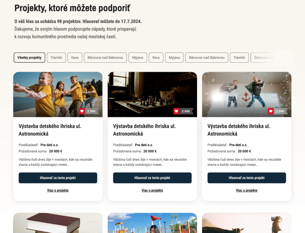 Kaasava eelarve projektide hääletusleht