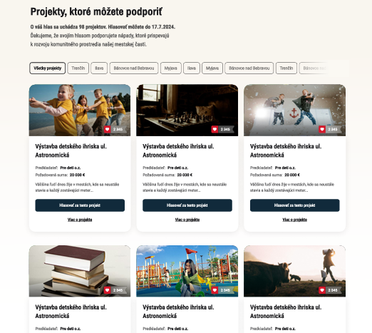 Public voting page