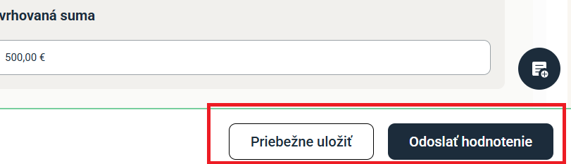 Spremanje / Slanje ocjenjivanja
