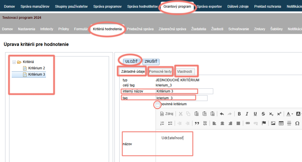Creating evaluation criteria
