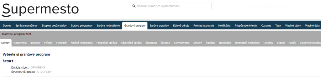 Programme-level menu