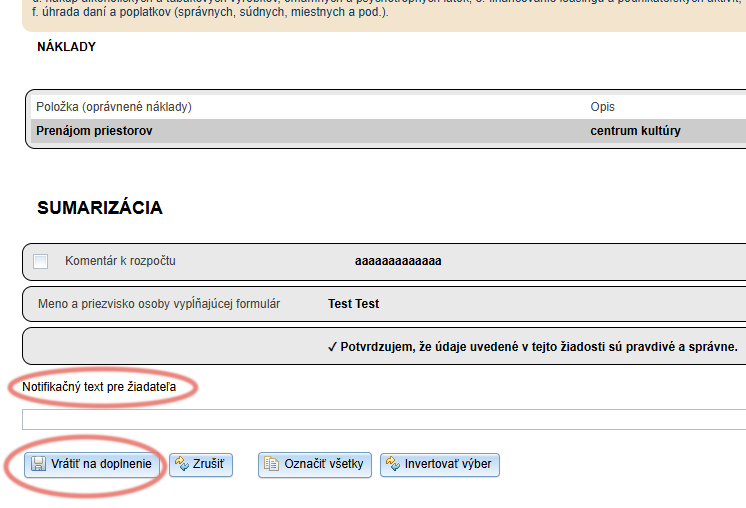 Return the opened application for completion