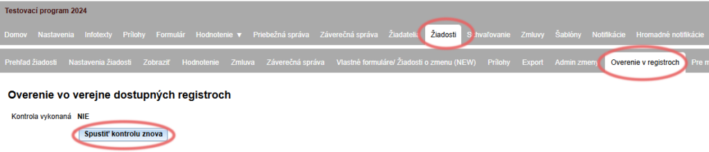 Running the register verification manually