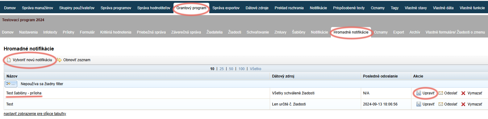 Ako vytvoriť alebo upraviť hromadnú notifikáciu