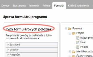 Formulárové položky