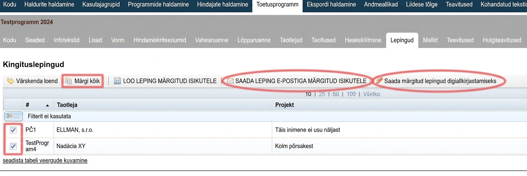 Odosielanie zmlúv