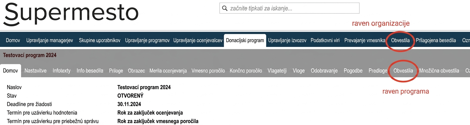 Záložka Notifikácie