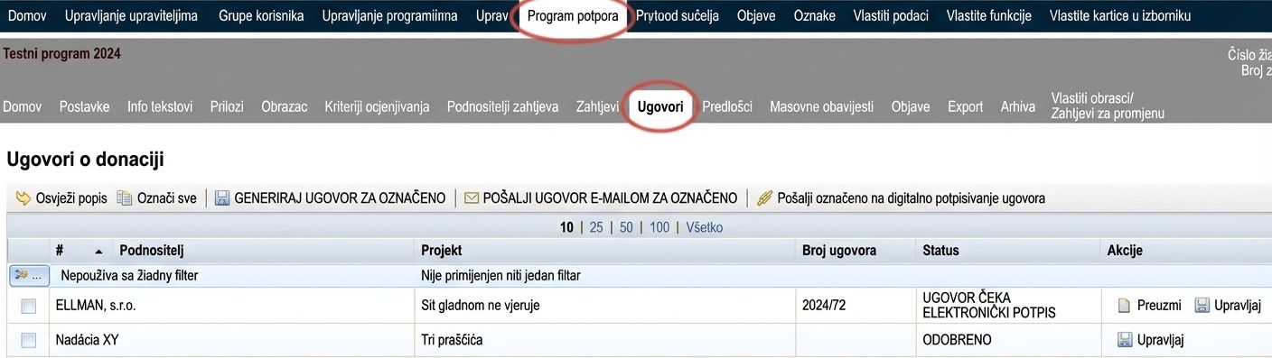 Záložka "Zmluvy"