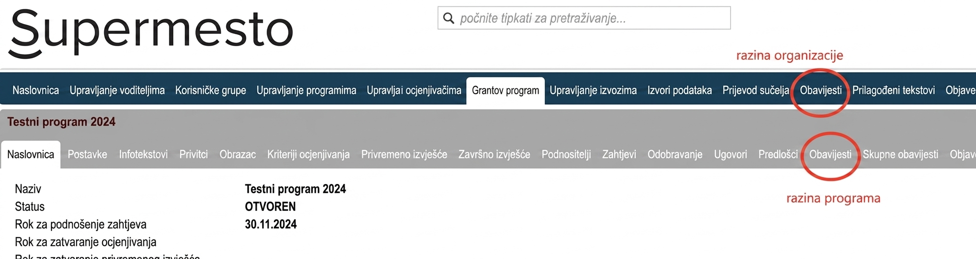 Záložka Notifikácie
